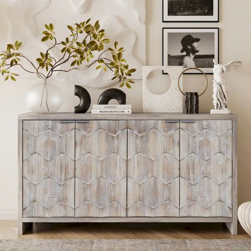 Buffet d'appoint style ferme en bois