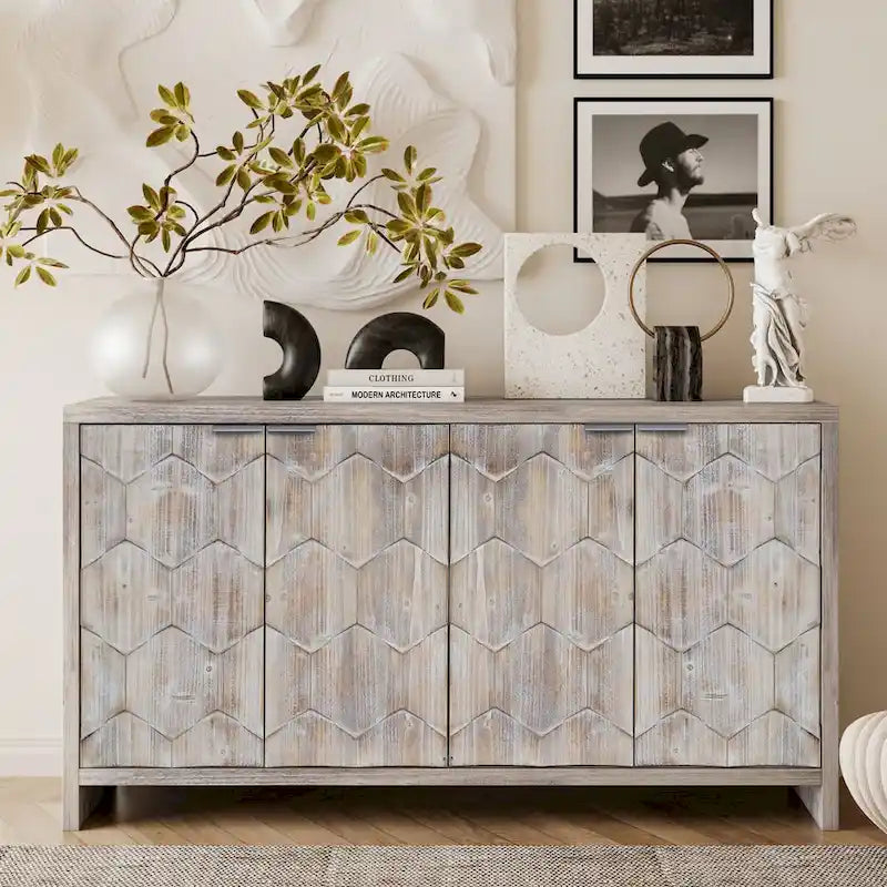 Buffet d'appoint style ferme en bois