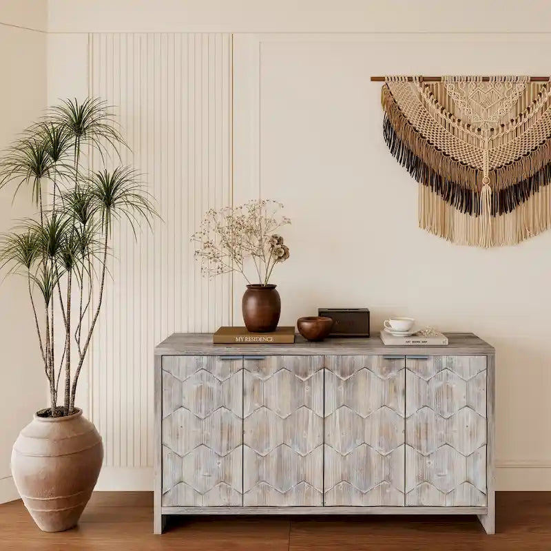 Buffet d'appoint style ferme en bois
