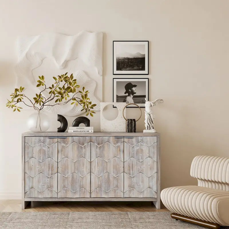 Buffet d'appoint style ferme en bois