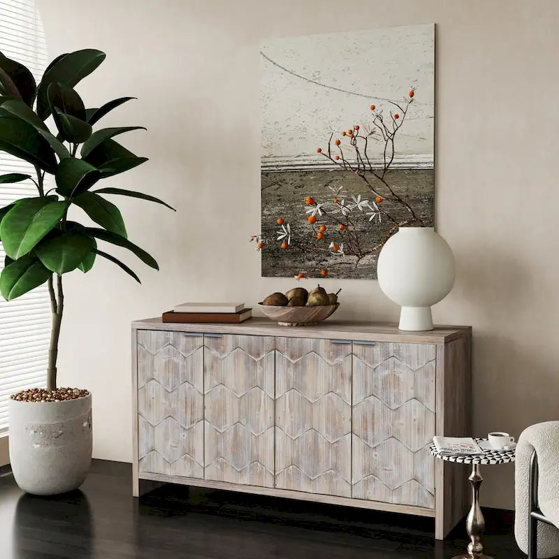 Buffet d'appoint style ferme en bois