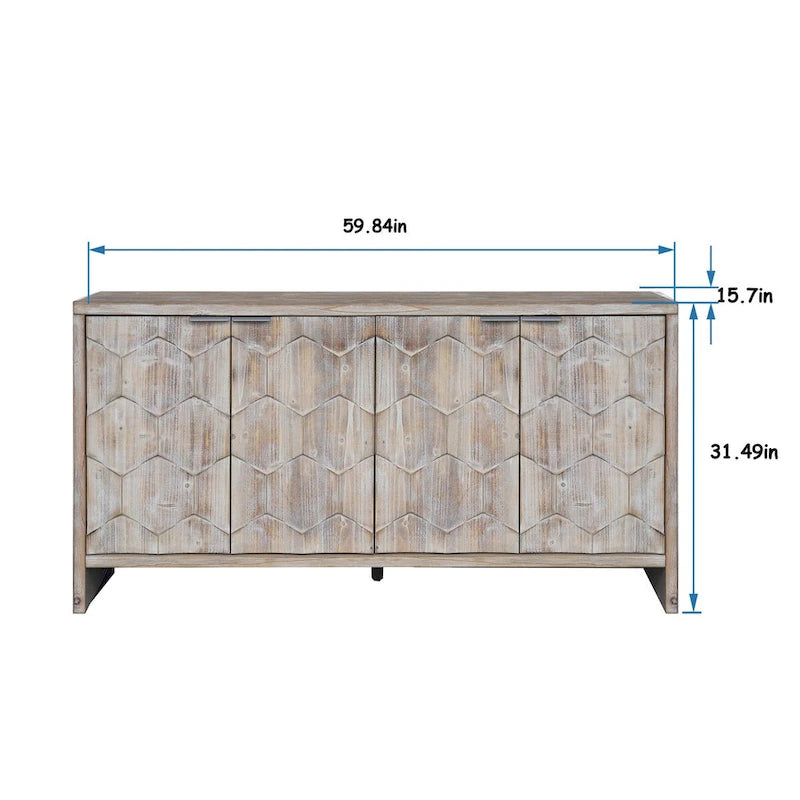 Buffet d'appoint style ferme en bois