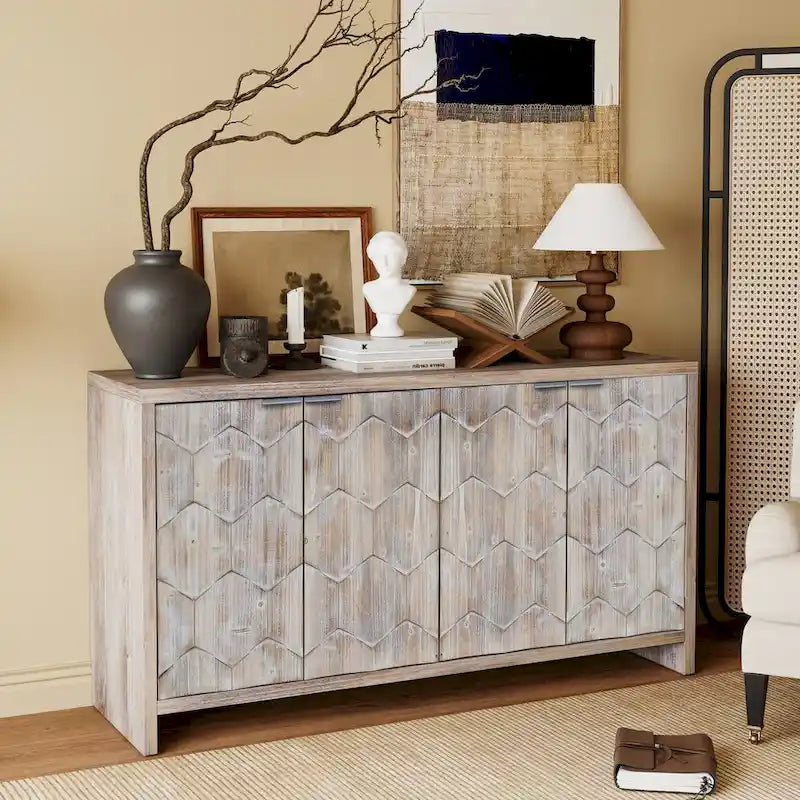 Buffet d'appoint style ferme en bois