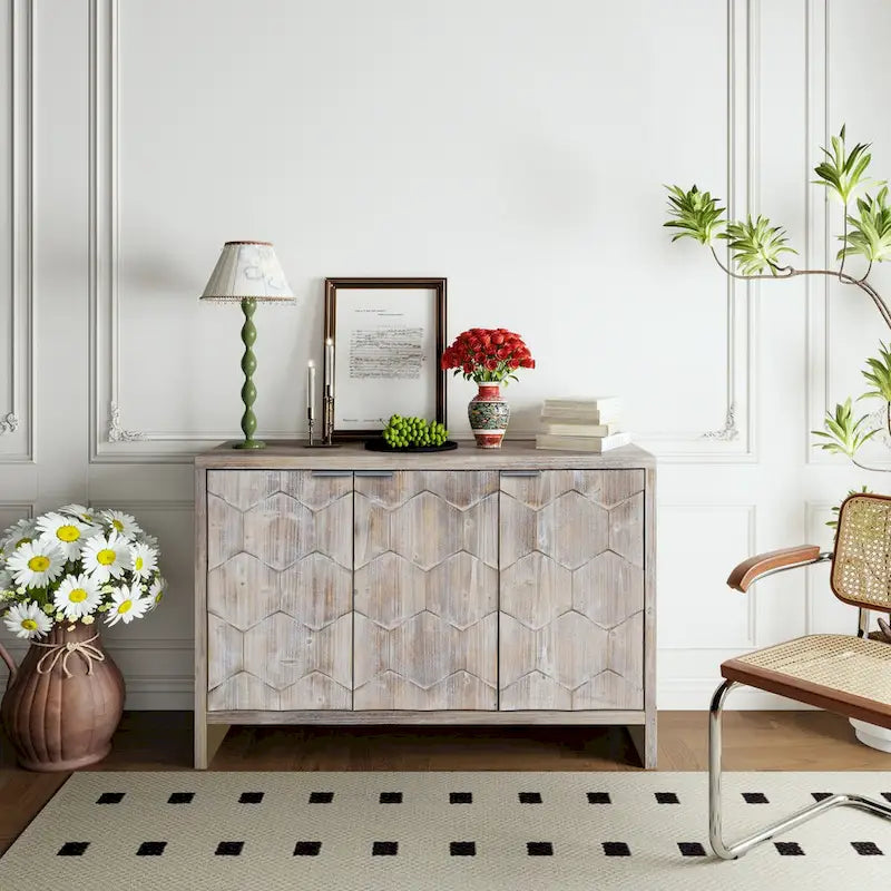Buffet d'appoint style ferme en bois