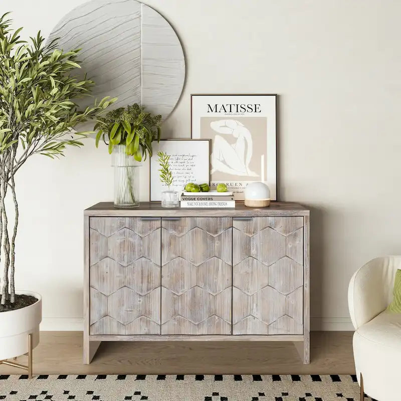 Buffet d'appoint style ferme en bois