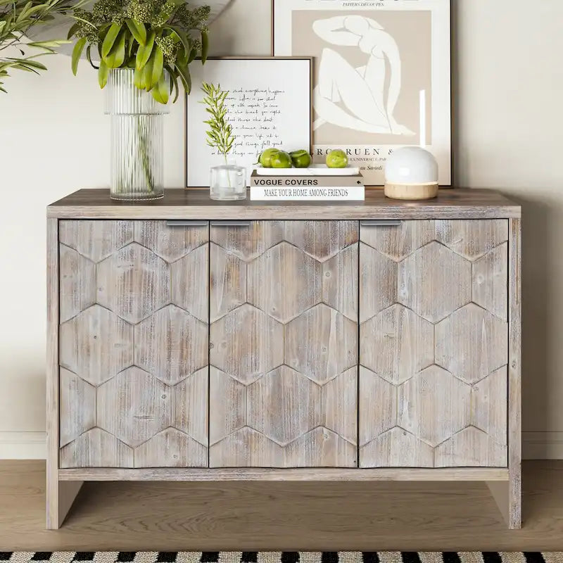 Buffet d'appoint style ferme en bois