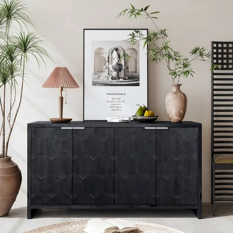 Buffet d'appoint style ferme en bois