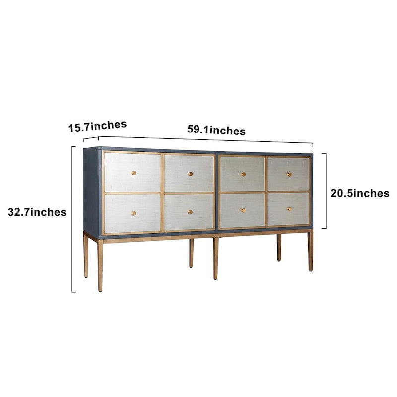 Buffet/meuble de rangement Delcey style moderne du milieu du siècle, 4 portes, style vintage, avec plusieurs compartiments, pour chambre à coucher - 150 cm (59,1 pouces)