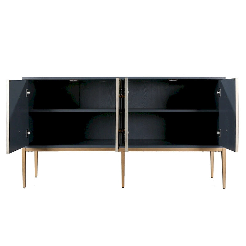 Buffet/meuble de rangement Delcey style moderne du milieu du siècle, 4 portes, style vintage, avec plusieurs compartiments, pour chambre à coucher - 150 cm (59,1 pouces)