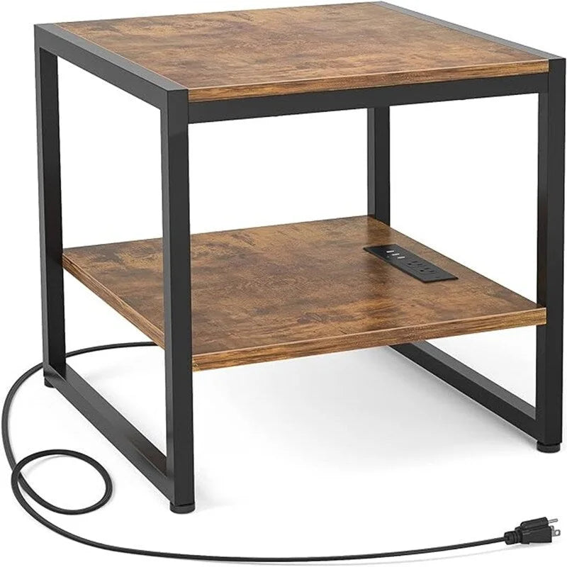 Table d'appoint avec station de recharge - 51 cm (P) x 51 cm (L) x 53 cm (H)