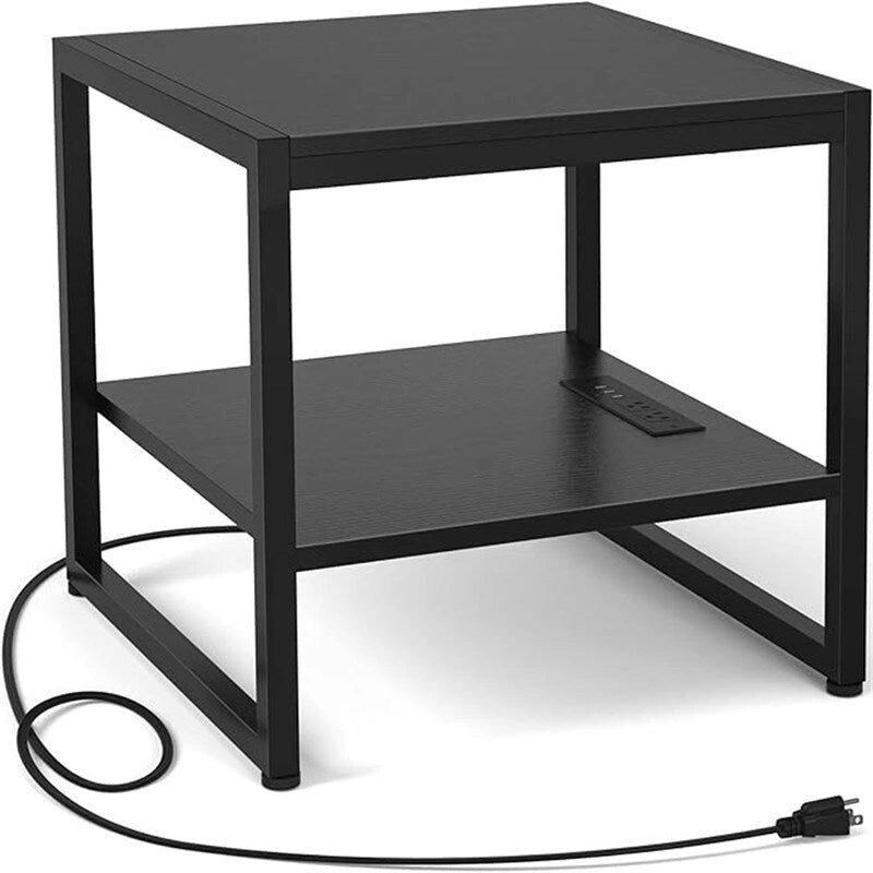 Table d'appoint avec station de recharge - 51 cm (P) x 51 cm (L) x 53 cm (H)
