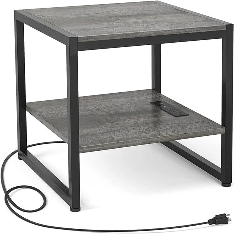 Table d'appoint avec station de recharge - 51 cm (P) x 51 cm (L) x 53 cm (H)