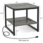 Table d'appoint avec station de recharge - 51 cm (P) x 51 cm (L) x 53 cm (H)