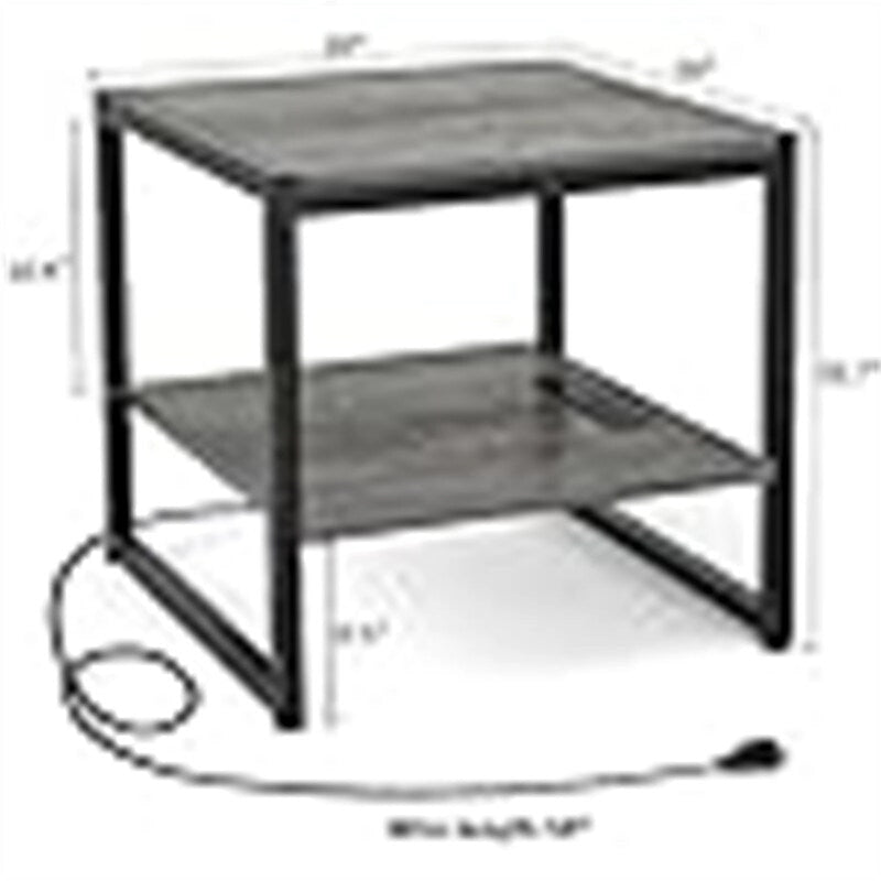 Table d'appoint avec station de recharge - 51 cm (P) x 51 cm (L) x 53 cm (H)