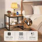 Table d'appoint avec station de recharge - 51 cm (P) x 51 cm (L) x 53 cm (H)
