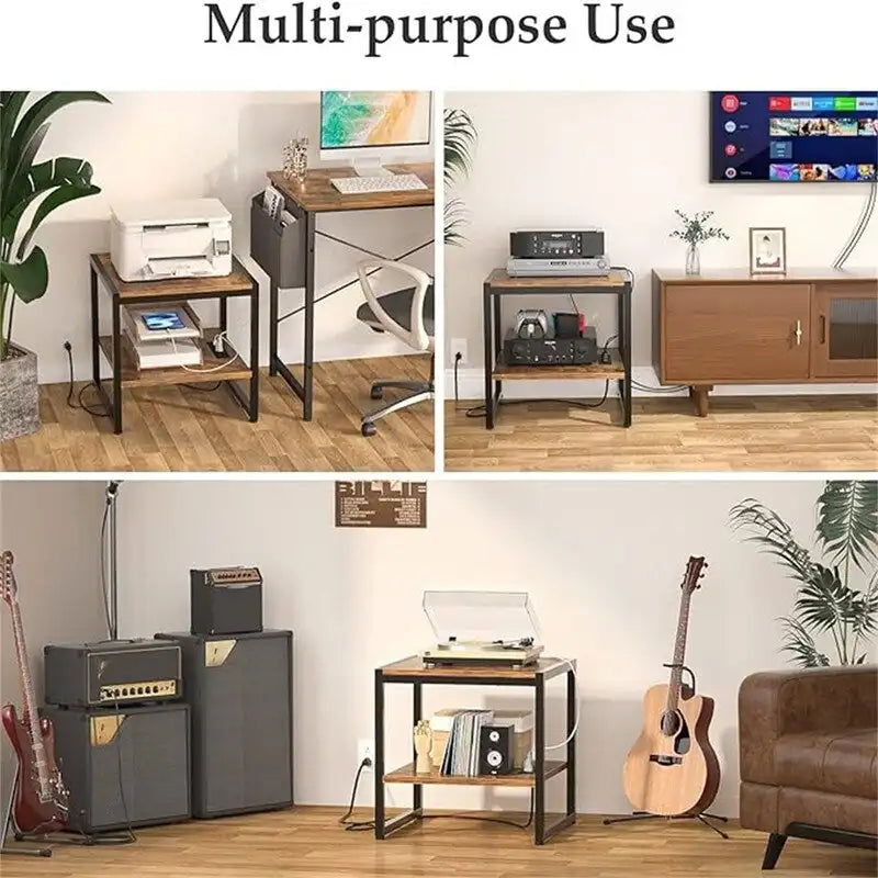 Table d'appoint avec station de recharge - 51 cm (P) x 51 cm (L) x 53 cm (H)
