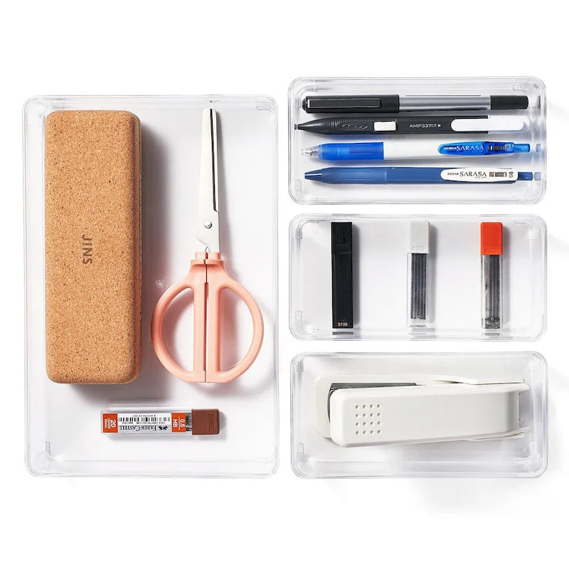 Ensemble de rangements transparents pour tiroirs de bureau