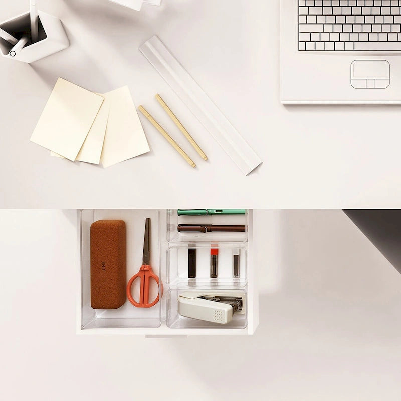 Ensemble de rangements transparents pour tiroirs de bureau