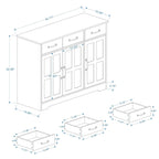 Buffet de style campagnard avec 3 tiroirs et 3 portes