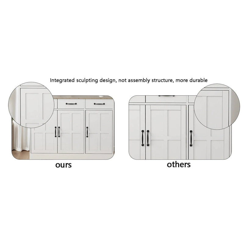 Buffet de style campagnard avec 3 tiroirs et 3 portes