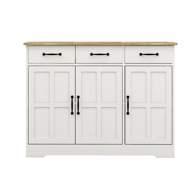 Buffet de style campagnard avec 3 tiroirs et 3 portes