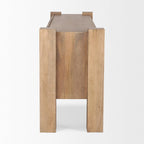 Buffet Beth en bois brun clair avec 3 portes - 74,5 cm (L) x 20 cm (l) x 33 cm (H)