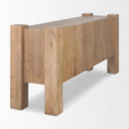 Buffet Beth en bois brun clair avec 3 portes - 74,5 cm (L) x 20 cm (l) x 33 cm (H)