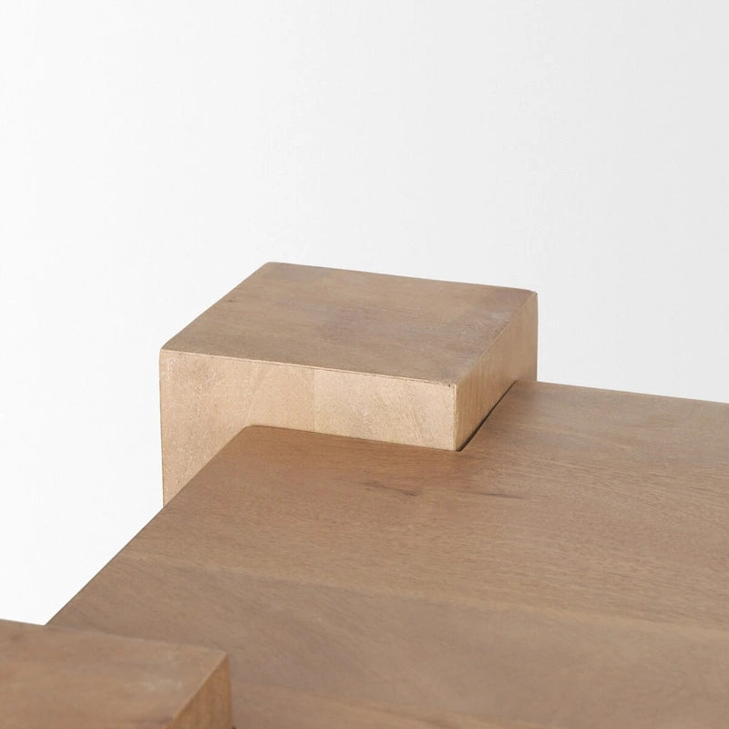 Buffet Beth en bois brun clair avec 3 portes - 74,5 cm (L) x 20 cm (l) x 33 cm (H)