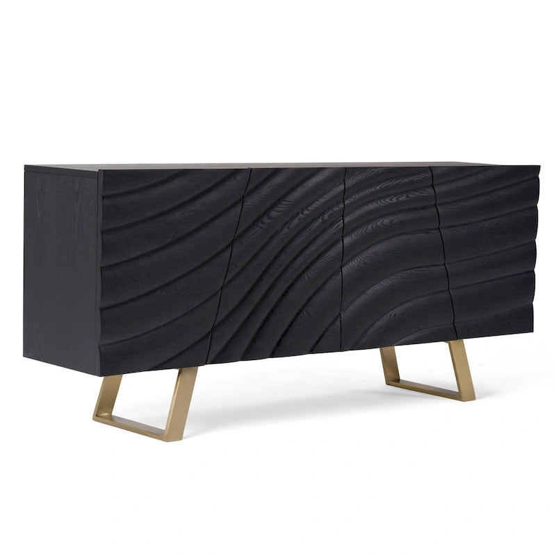 Buffet Modrest Finley style Mid-Century noir et or