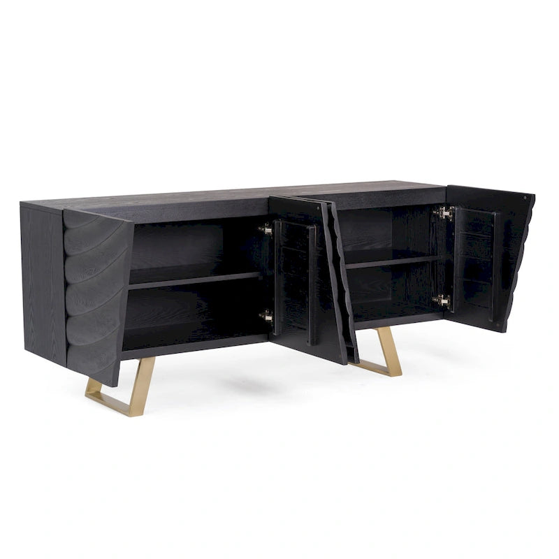 Buffet Modrest Finley style Mid-Century noir et or