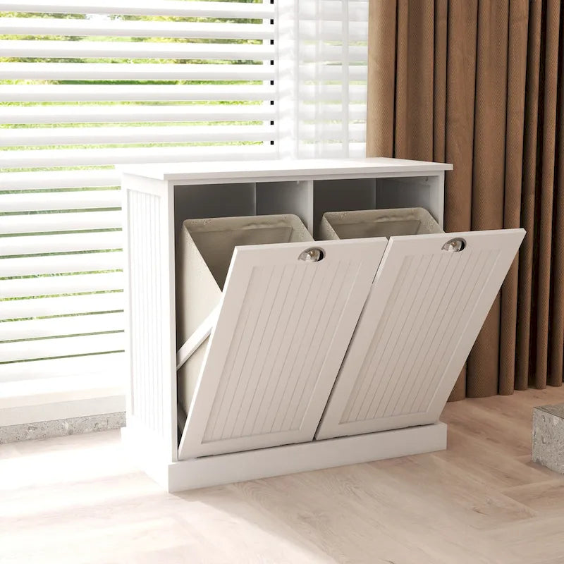 Armoire de tri du linge à deux compartiments basculants