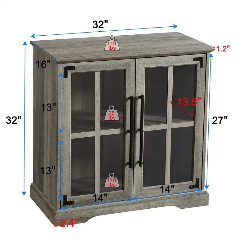 Meuble de rangement pour coin café - 16 po P x 32 po L x 32 po H