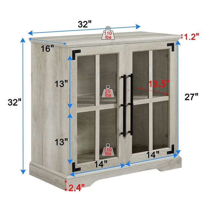 Meuble de rangement pour coin café - 16 po P x 32 po L x 32 po H