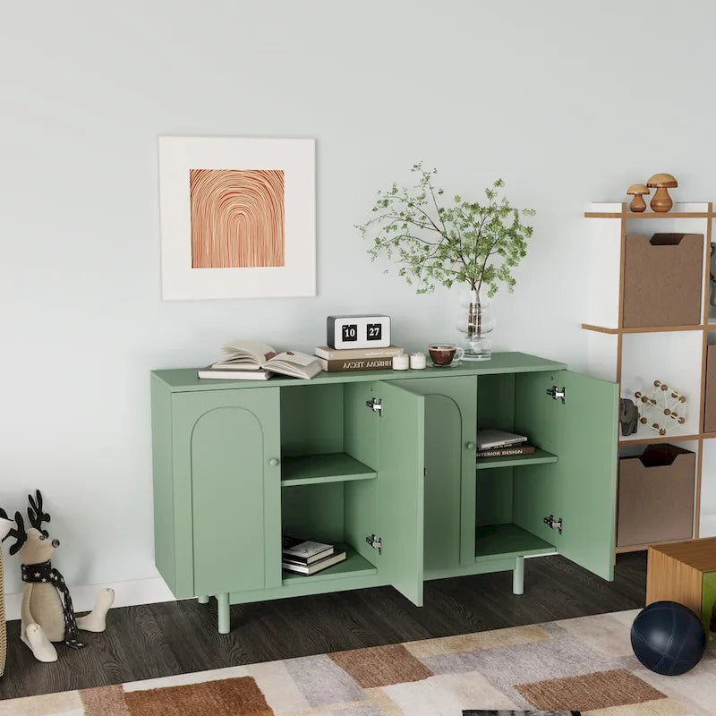 Buffet moderne et élégant à 4 portes avec rangement intégré