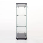Vitrine à deux portes avec 3 étagères, noire