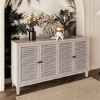 Buffet/meuble de service en bois à 4 portes persiennes