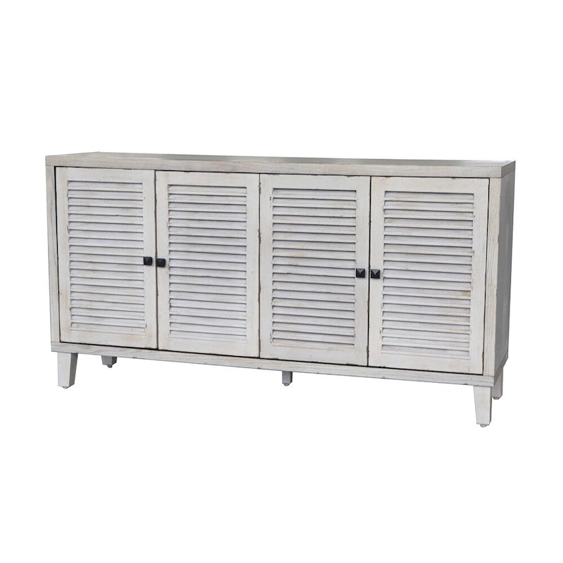 Buffet/meuble de service en bois à 4 portes persiennes