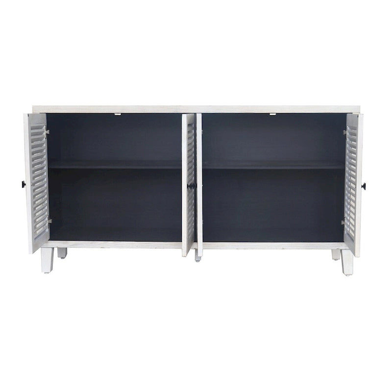 Buffet/meuble de service en bois à 4 portes persiennes