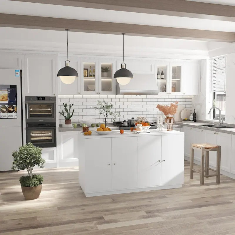 Buffet blanc avec de nombreux compartiments de rangement pour la maison moderne - 63