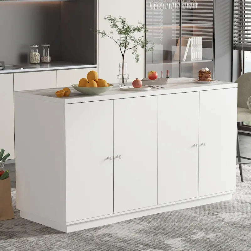 Buffet blanc avec de nombreux compartiments de rangement pour la maison moderne - 63