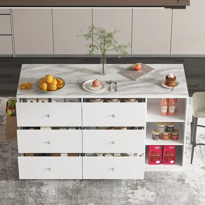 Buffet blanc avec de nombreux compartiments de rangement pour la maison moderne - 63