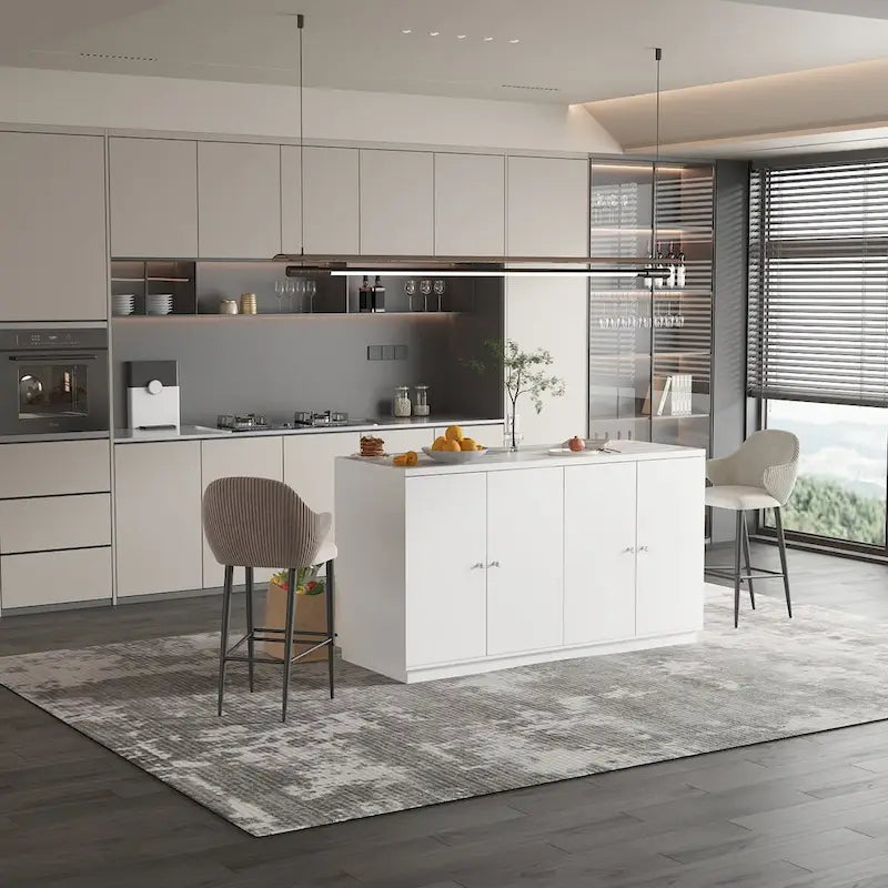 Buffet blanc avec de nombreux compartiments de rangement pour la maison moderne - 63