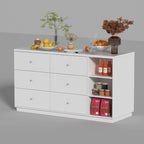 Buffet blanc avec de nombreux compartiments de rangement pour la maison moderne - 63