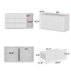 Buffet blanc avec de nombreux compartiments de rangement pour la maison moderne - 63