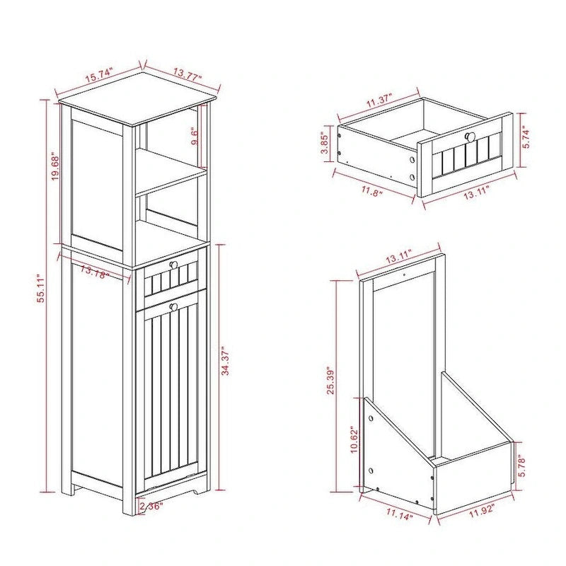 Armoire de tri du linge à un tiroir inclinable