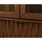 Bibliothèque/vitrine à porte vitrée style moderne du milieu du siècle, bibliothèque/vitrine de bureau, bibliothèque/vitrine d'appoint, marron