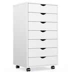 Commode Sweetcrispy à 7 tiroirs - Meuble de rangement à roulettes en bois avec tiroirs de rangement mobiles pour bureau
