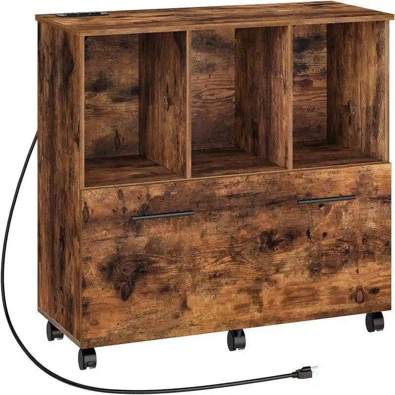 Classeur latéral mobile avec station de recharge - 14,2 P x 31,5 L x 26,6 H