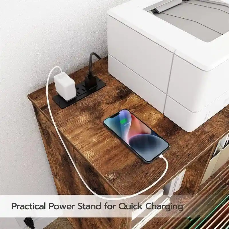 Classeur latéral mobile avec station de recharge - 14,2 P x 31,5 L x 26,6 H