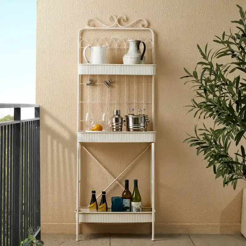 Étagère à plantes Glitzhome 68H à 3 niveaux en métal noir, support de cuisine multifonctionnel pour l'intérieur et l'extérieur.